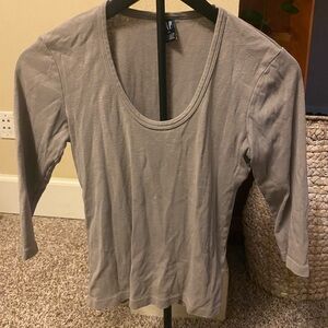 GAP Women's Long Sleeve Gray Top